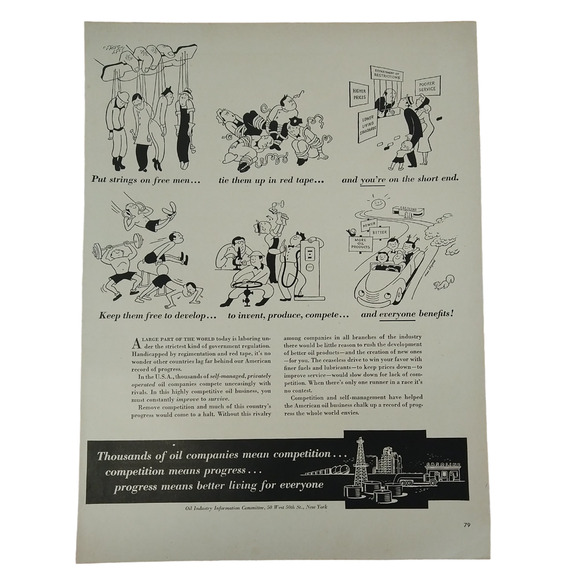 Oil Industry - Competition = Progress = Better Living - 1950 Retro Vtg PRINT AD - Picture 10 of 10